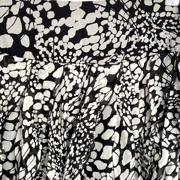 (A11) INC Nostalgia Butterfly Dot Layered Ruffle 100% Silk Mini Skirt, Size 4 - Picture 4 of 10